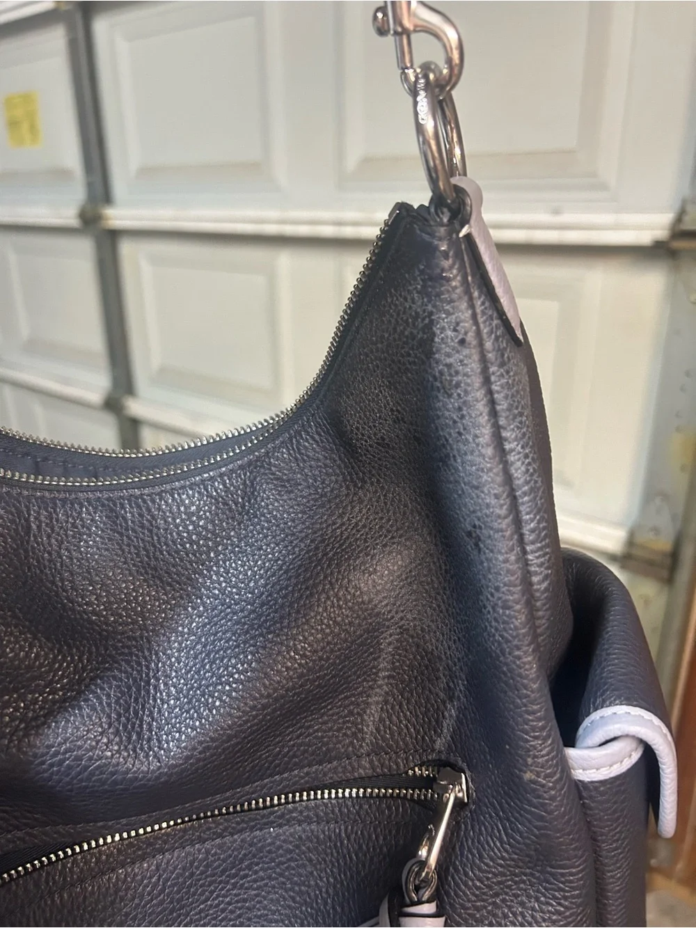 Coach Navy Blue Leather Hobo Shoulder Bag